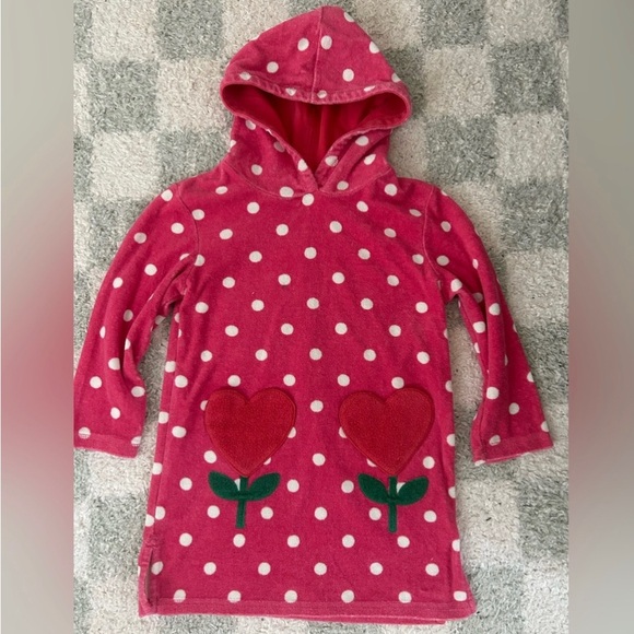 Mini Boden towel hoodie dress size 6/7 GUC - Picture 1 of 1